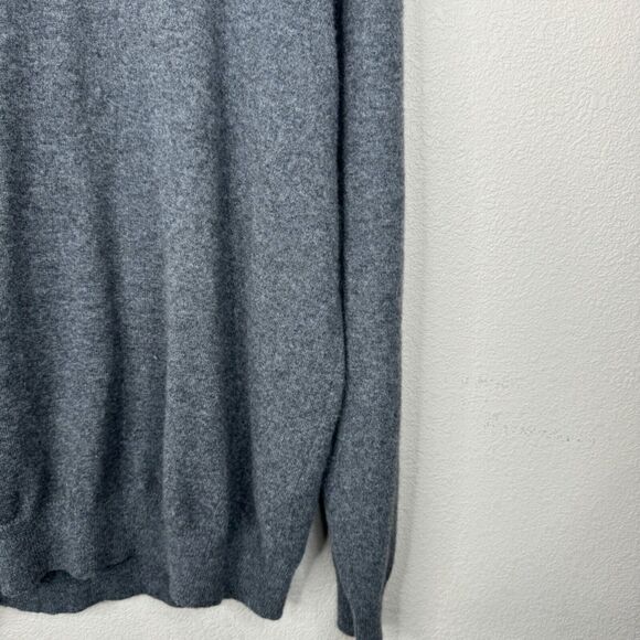 Lands End Mens V-Neck Sweater XL/T 46-48 Gray Soft & Warm Cashmere Blend - Picture 5 of 11